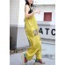 yellow casual prints strap pants plus size women jumpsuit pants