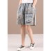 Organic Grey Patchwork Print Denim hot Pants