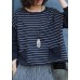 Women gray striped clothes For Women low high design trendy plus size o neck knit sweat tops