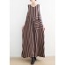 Women pink striped cotton pants sleeveless Dresses jumpsuit pants